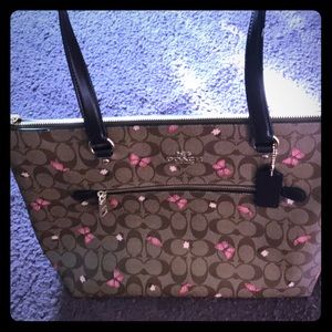 Coach Tote with Butterflies/Flowers